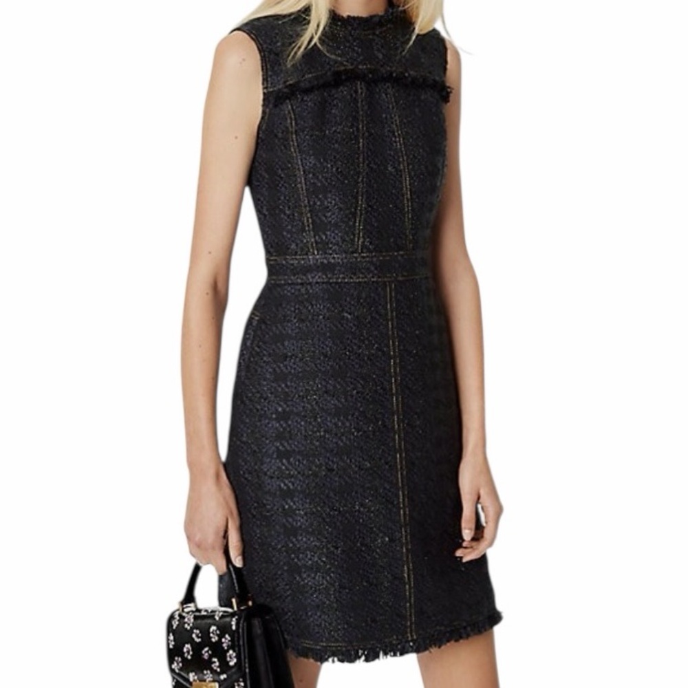 Tory Birch Black Tweed "Aria" Sleeveless Sheath Dress 4